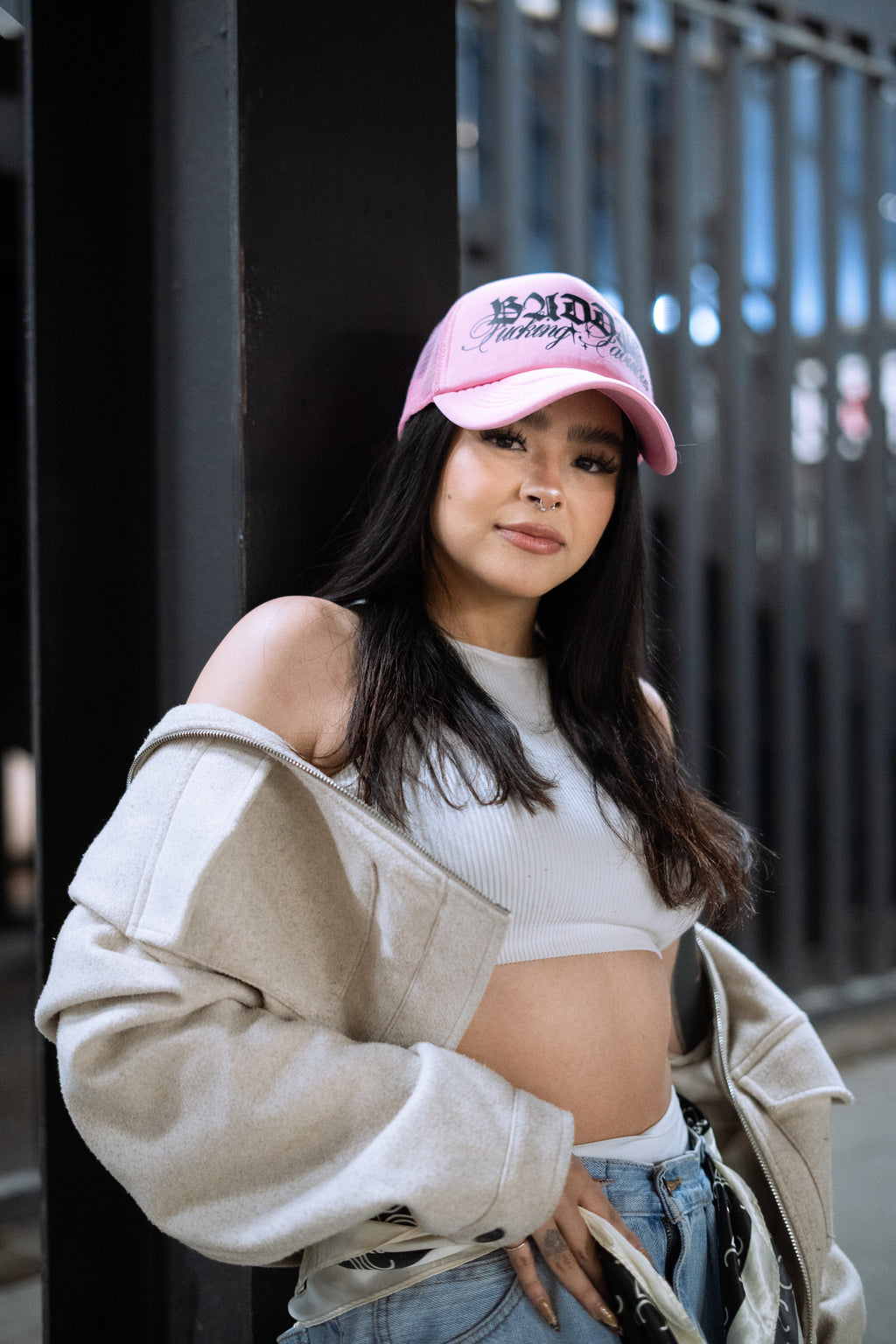 Gorra Baddie rosa kandi