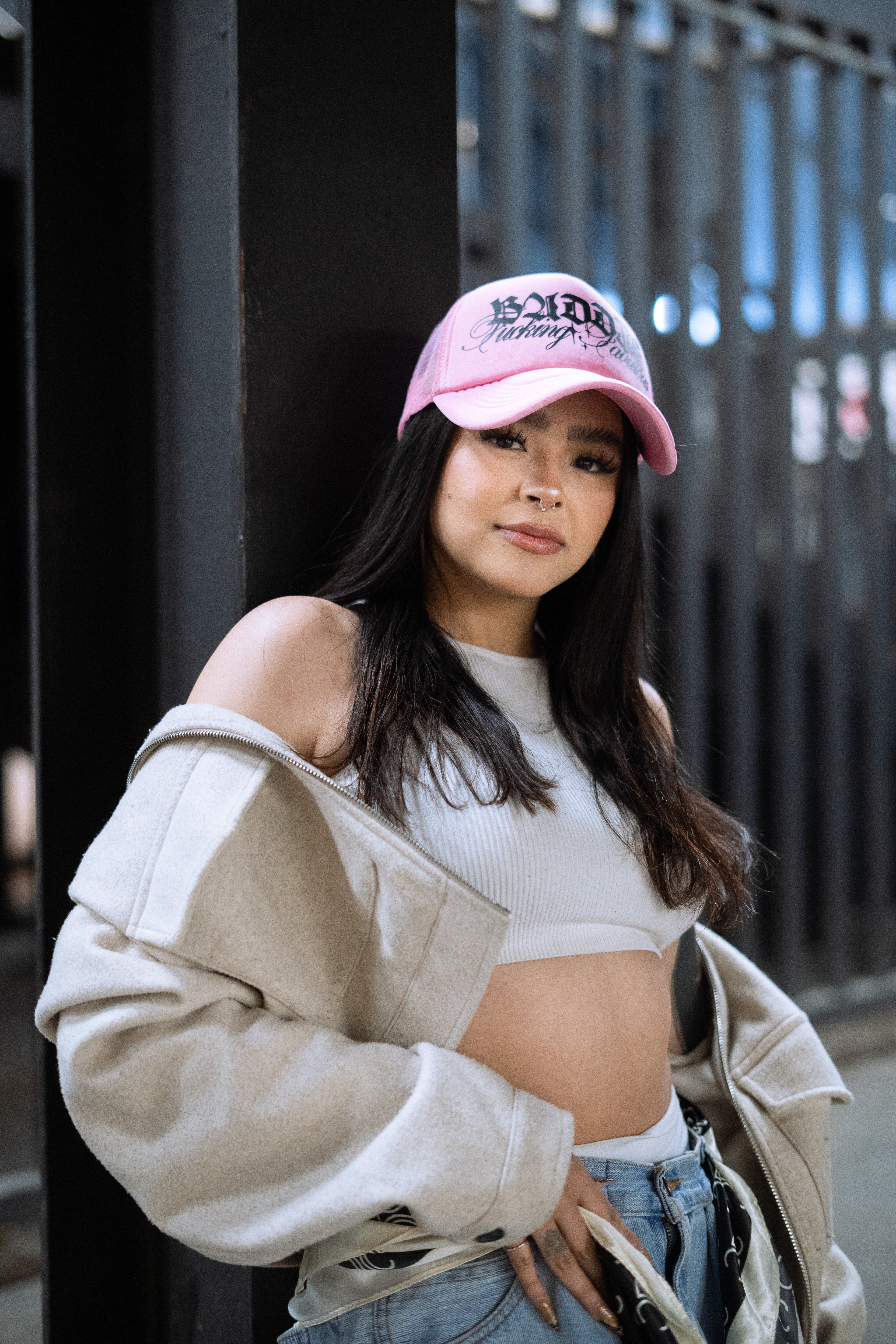Gorra Baddie rosa kandi