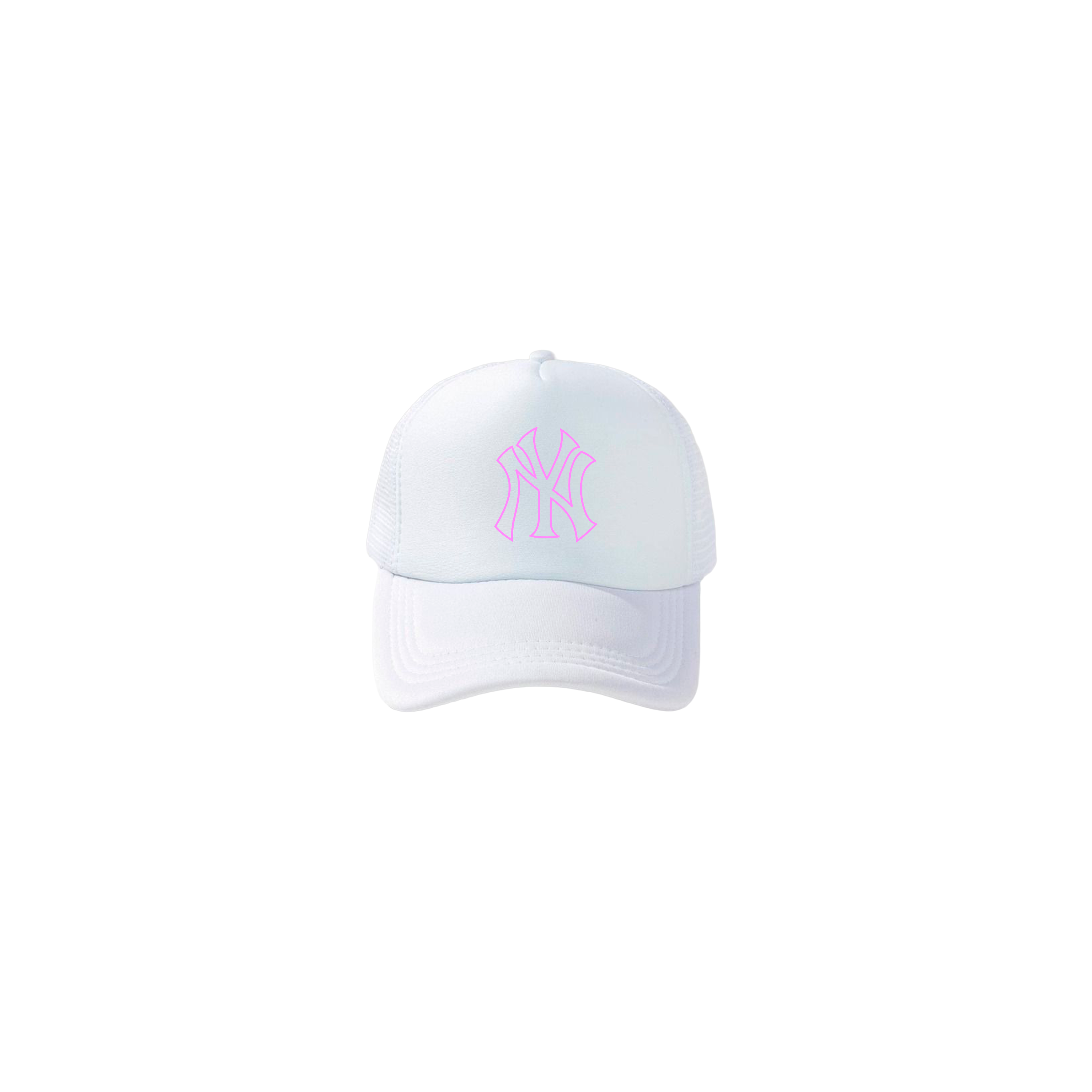 Gorra Blanca NY rosa Kandi