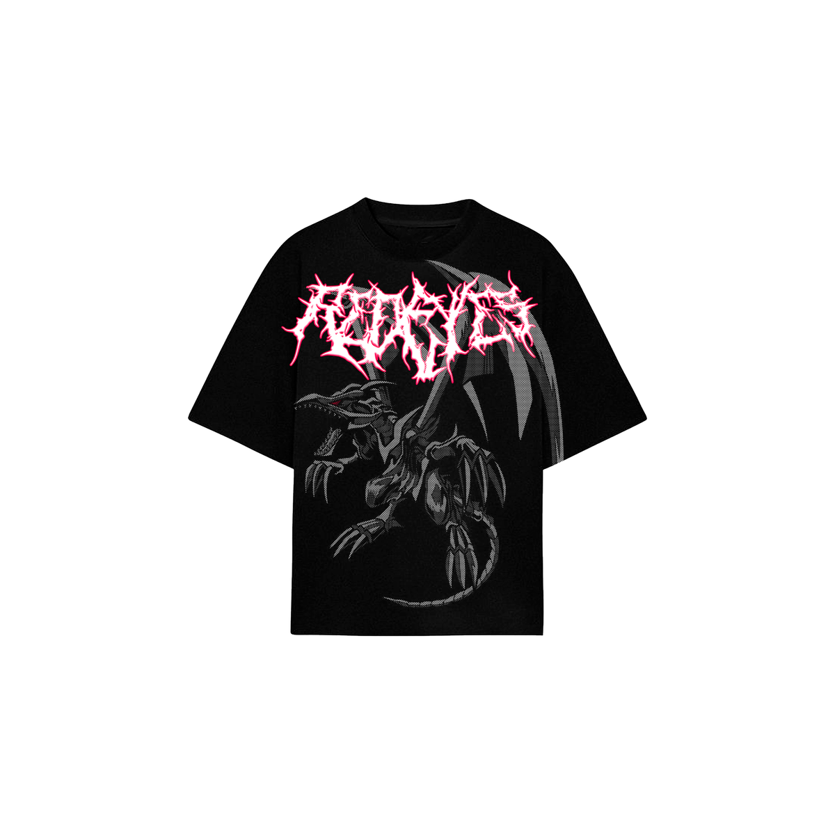 Playera Oversize Red Eyes Kandi Con pedreria Brillante