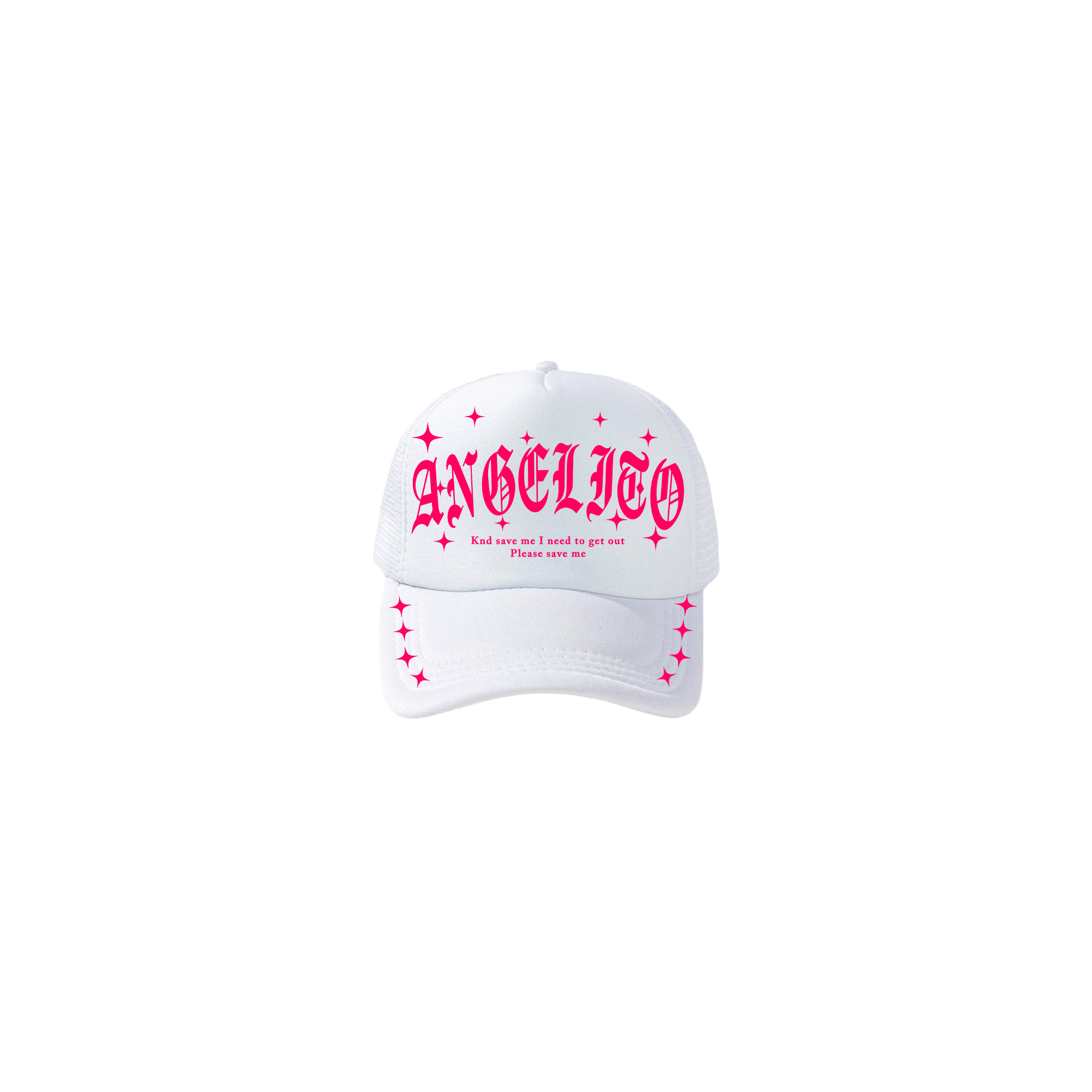 Gorra Angelito blanca cereza kandi