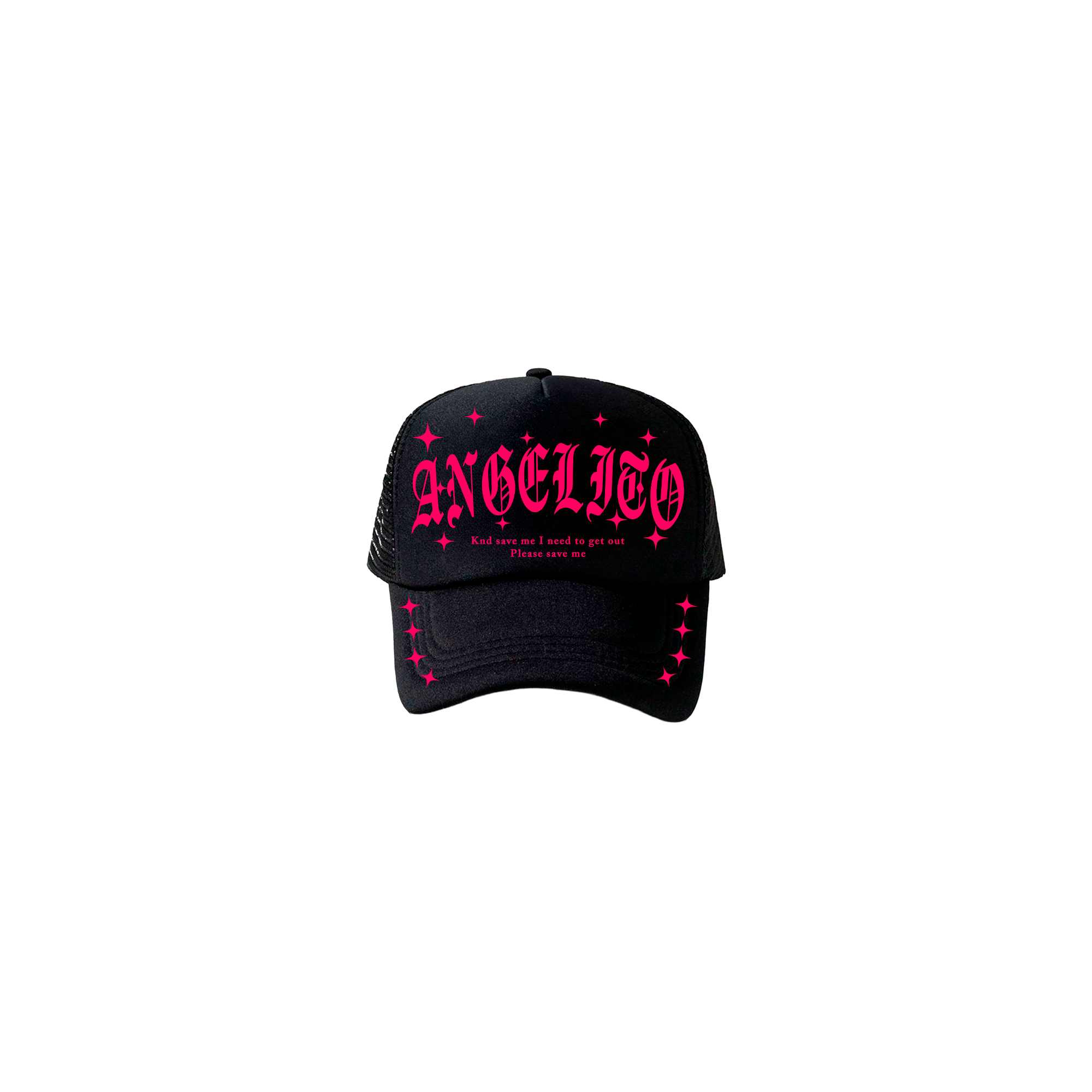 Gorra Angelito negra cereza kandi