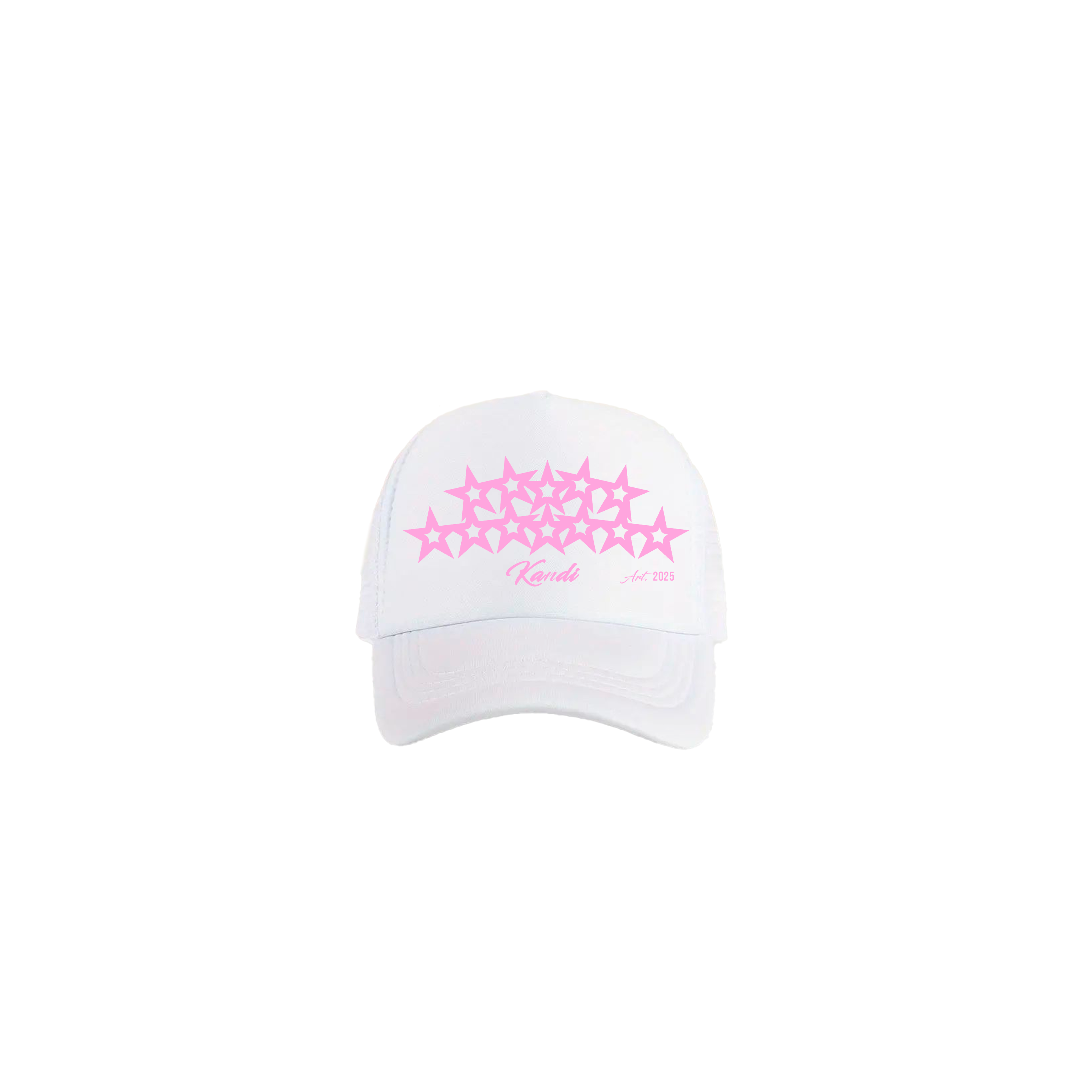 Gorra Blanca Estrellas Rosas