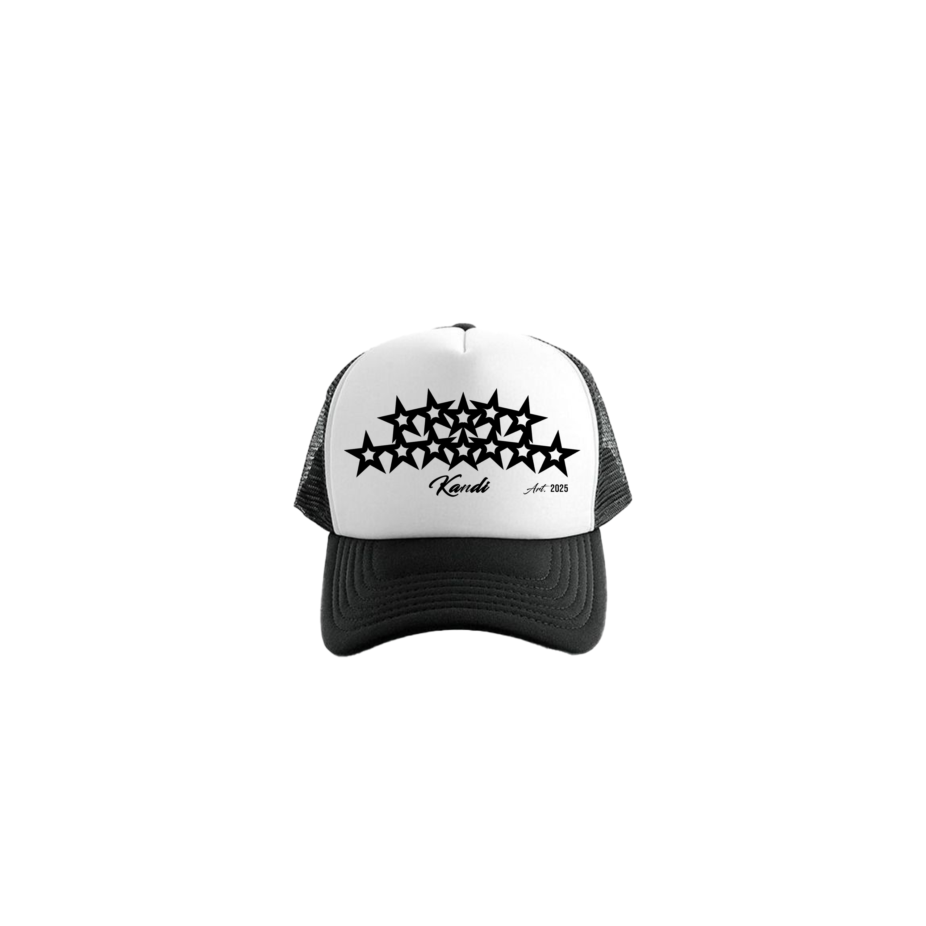 Gorra estrellas negro y blanco kandi