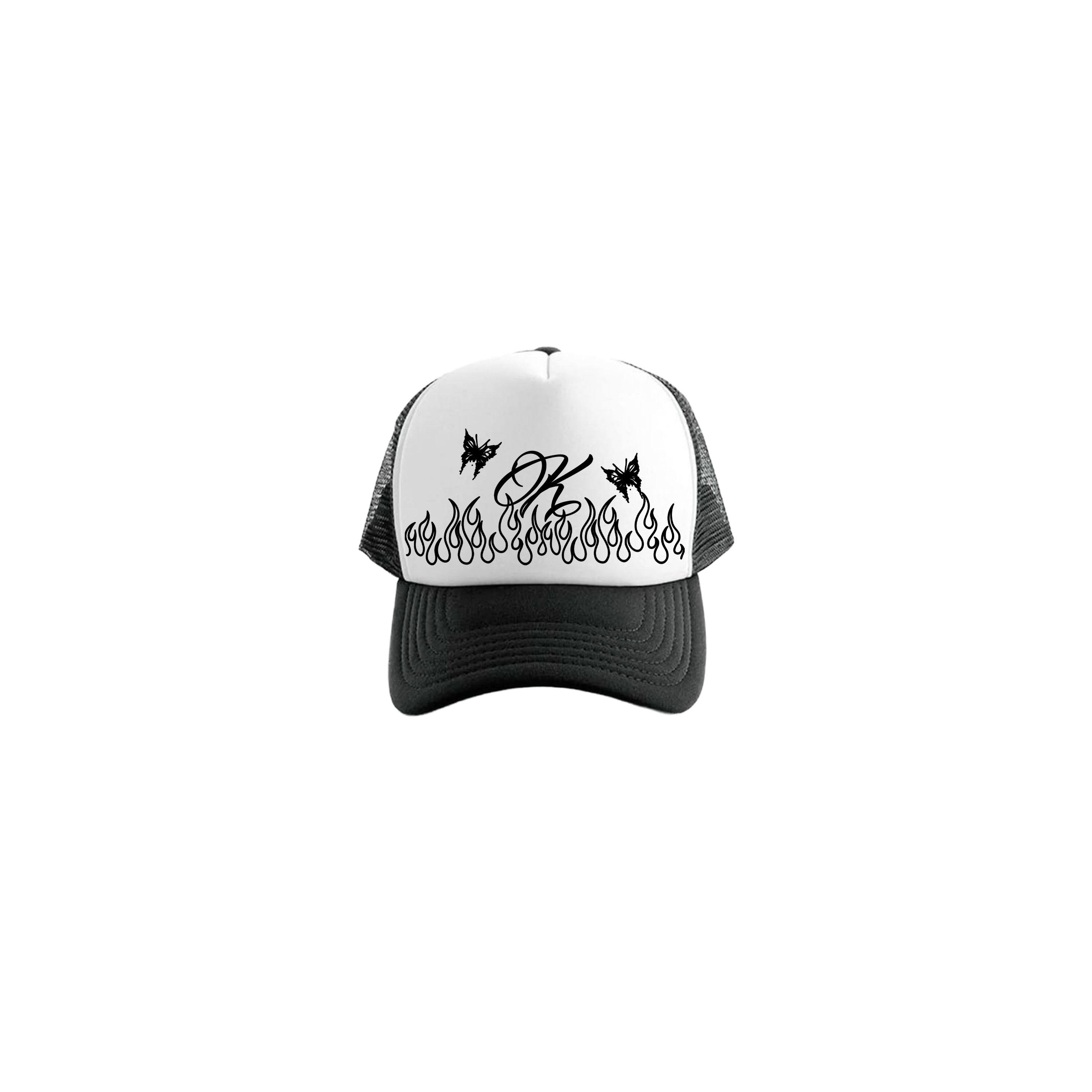 Gorra Flamas kandi negro con blanco