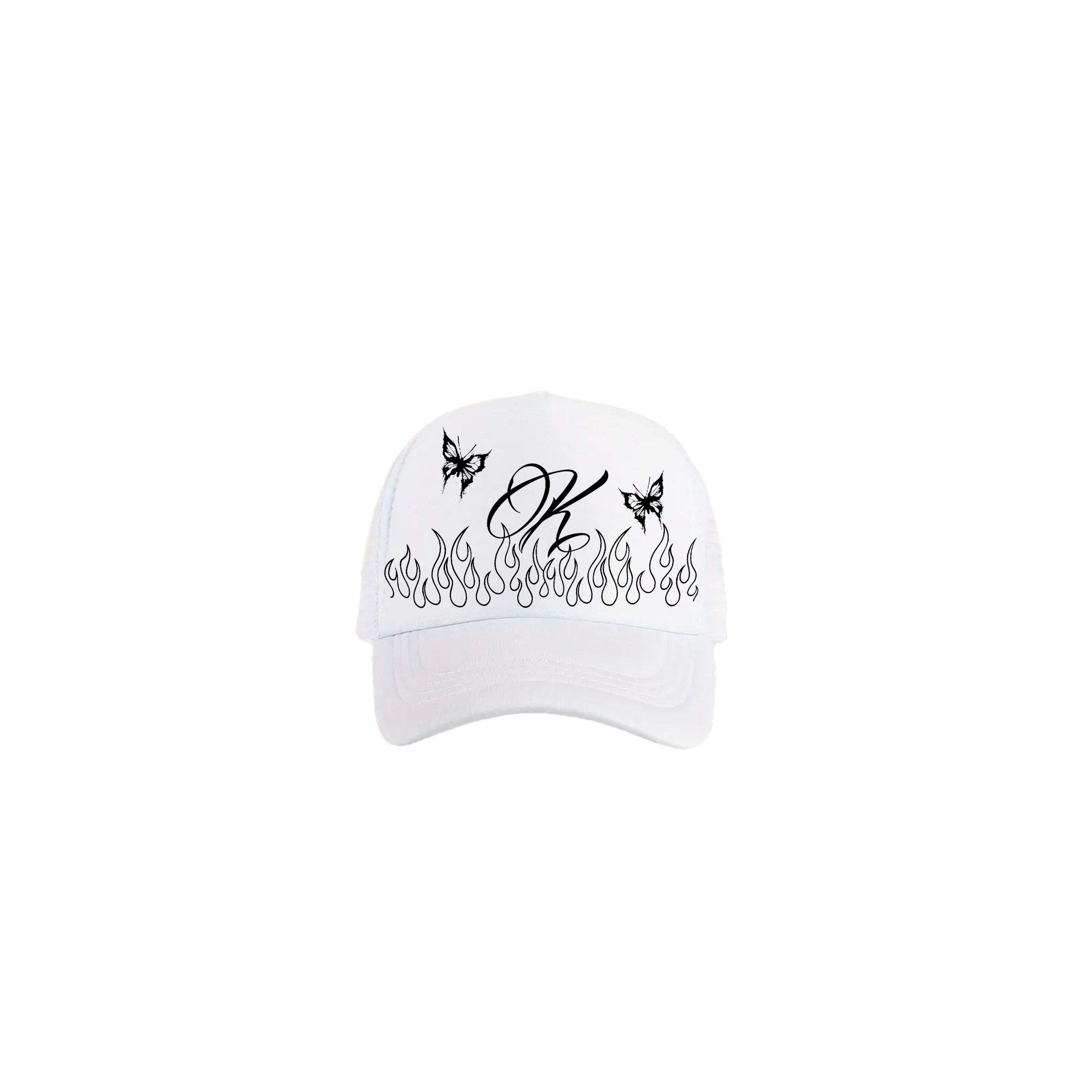 Gorra flamas blanca kandi