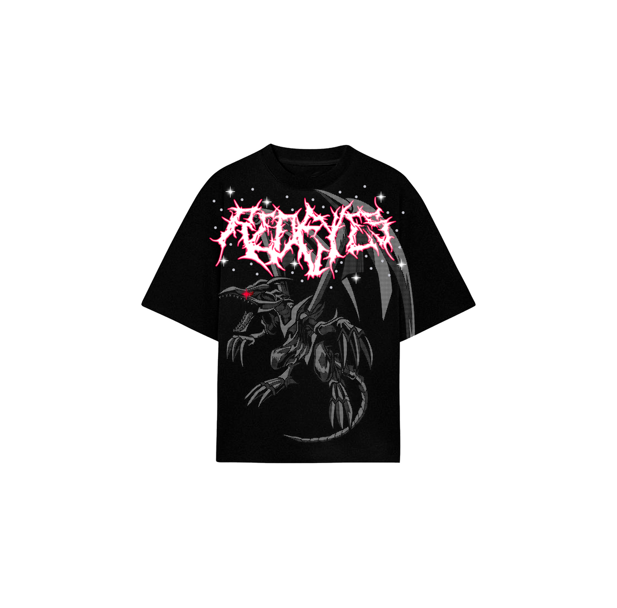 Playera Oversize Red Eyes Kandi Con pedreria Brillante